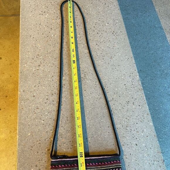 Bohemian Multicolored Striped Knit Lightweight Mini Crossbody Bag - Picture 11 of 12